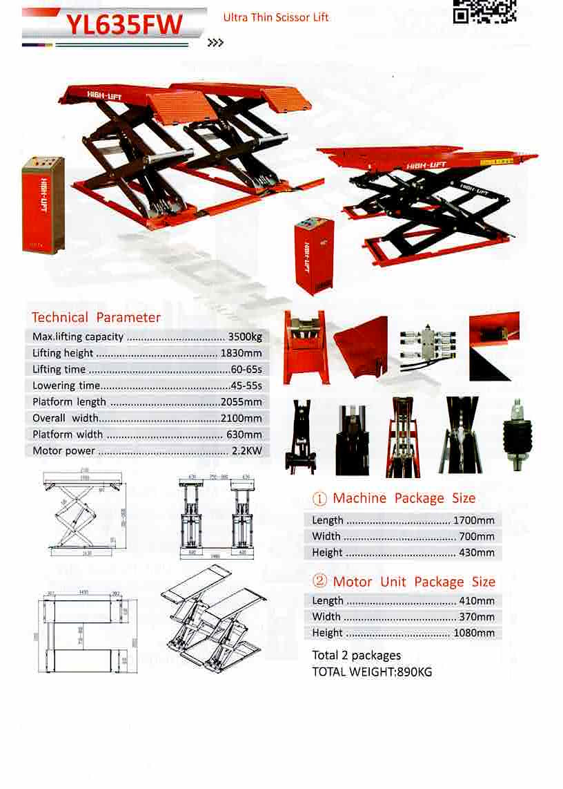 3.5T Ultra Thin Full Height Scissor Lift