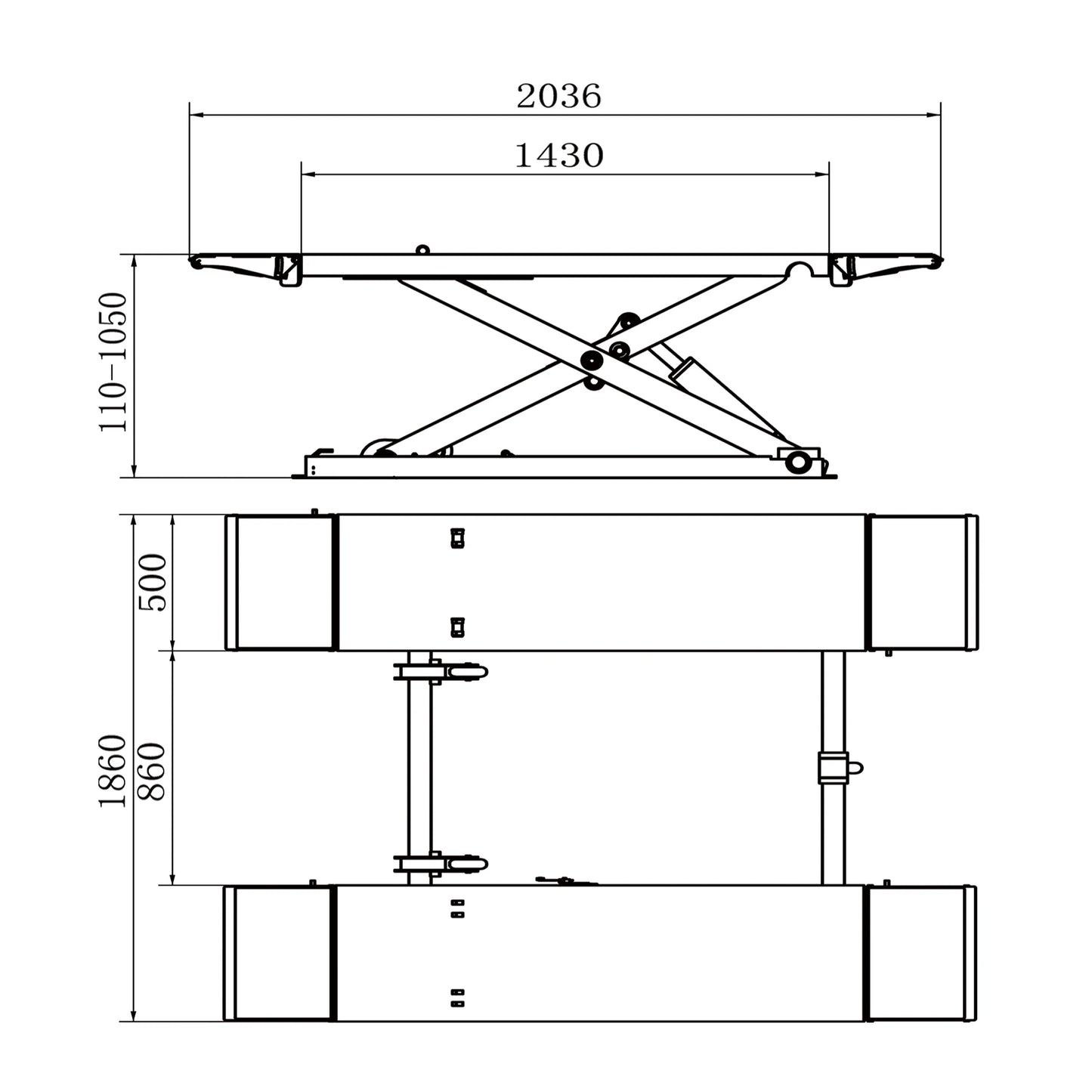 Scissor Lift Movable Mid Rise Peumatic unlock Model TCH YL635B